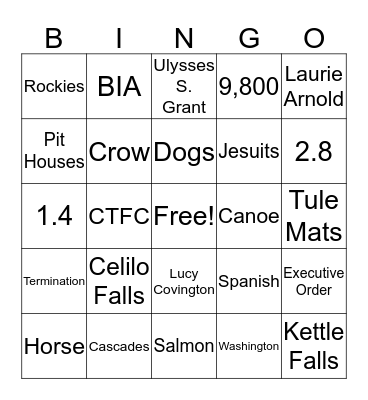 CCT Bingo Card