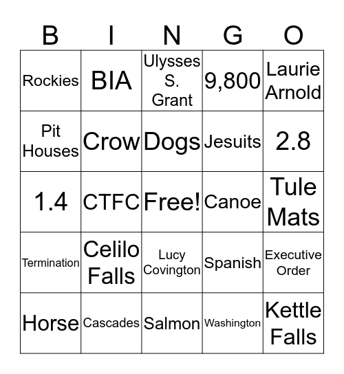 CCT Bingo Card