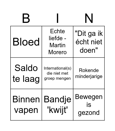 Intro Bingo WalkaDunne Bingo Card