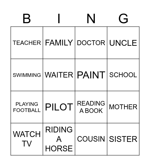 BINGO Card