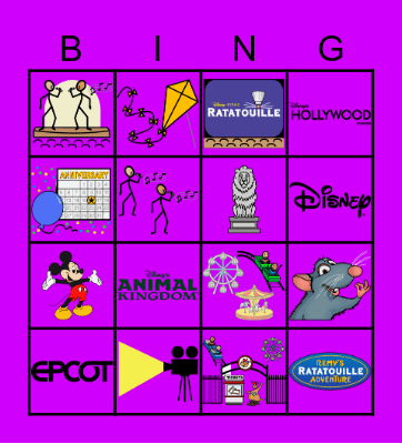 Disney Planes Bingo Card