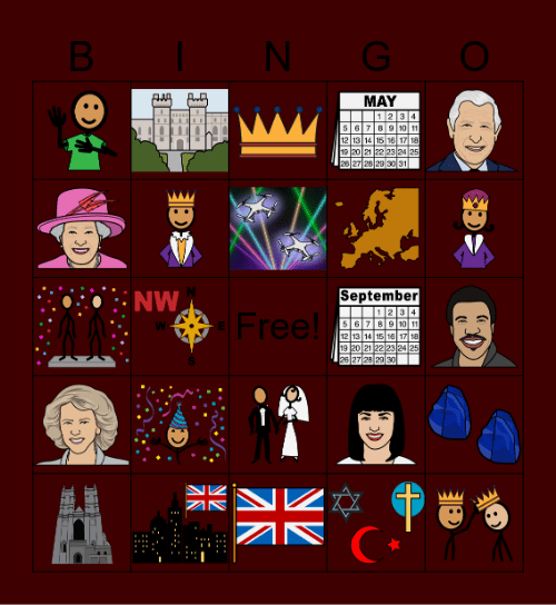 Coronation of King Charles III Bingo Card