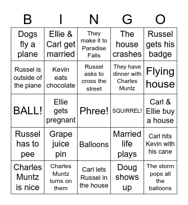 Look UP! for bingo Card
