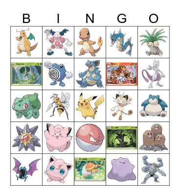 Pokemon Bingo! Bingo Card