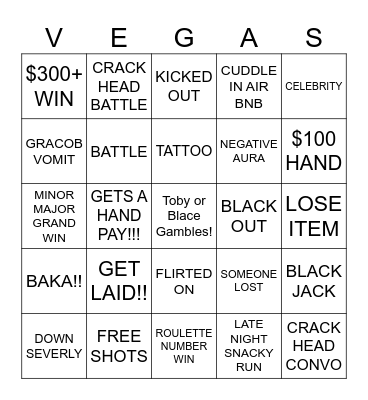 Vegas BINGO!!! Bingo Card