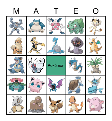 Pokemon Bingo! Bingo Card