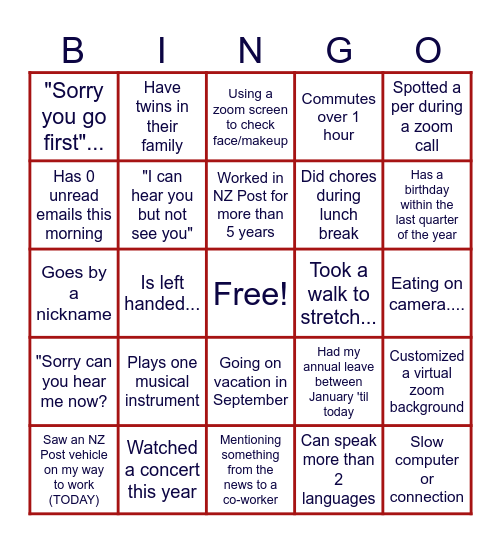 SOE BINGO Card