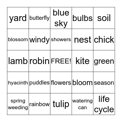 SPRING  BINGO Card