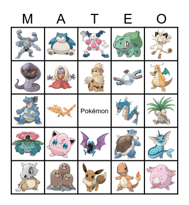 Pokemon Bingo! Bingo Card