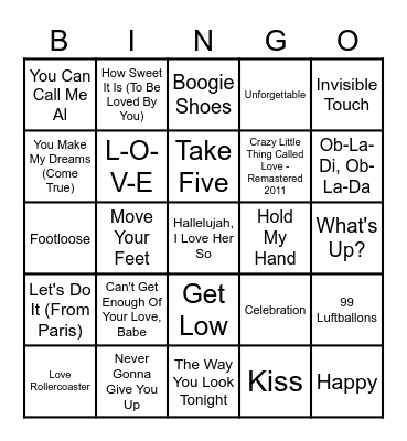 Caitlin & Jerry Wedding Singo Bingo Card