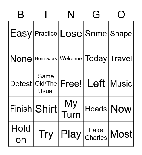 ASL 2 Bingo Card