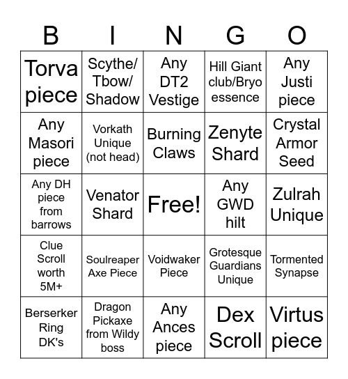 Abstraction Bingo Card