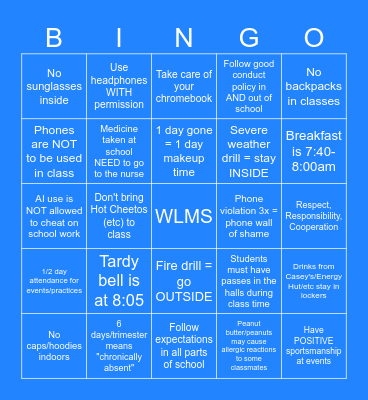 WLMS Resource Manual Bingo Card