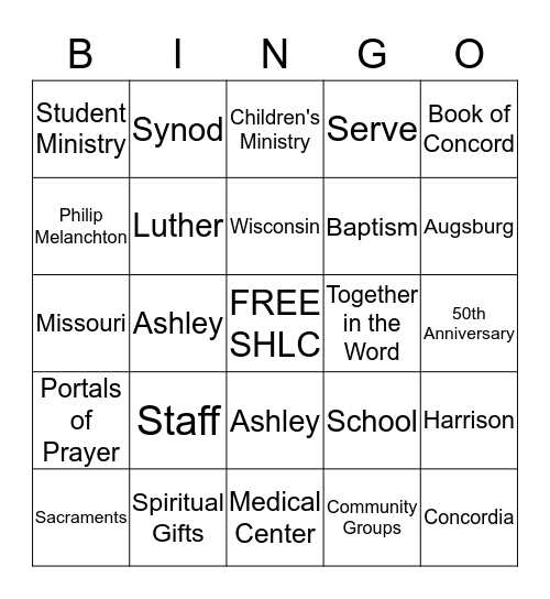 SHLC Orientation Bingo Card