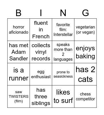 107 Bingo Card