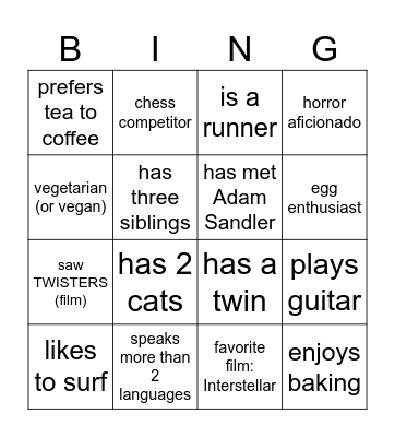 107 Bingo Card