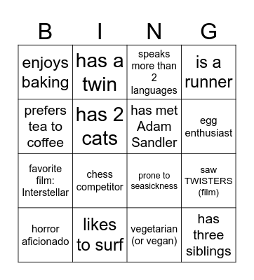 107 Bingo Card