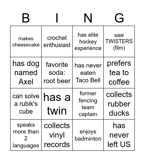 101BB Bingo Card