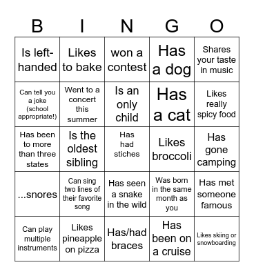 Icebreaker Bingo: Find Someone Who Bingo Card
