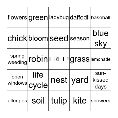 SPRING  BINGO Card