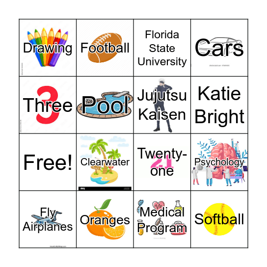 KATIE'S BINGO Card