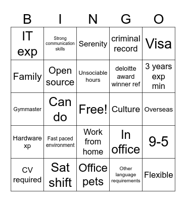 Seek Support Bingo Card