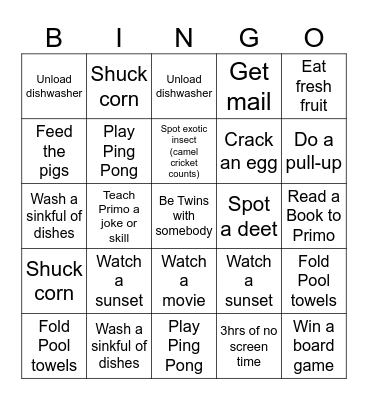 Woodtock Bingo 2024 Bingo Card