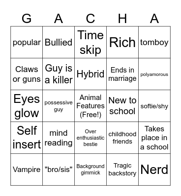 GACHA BINGO Card