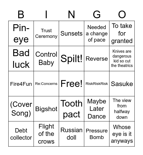 Jhariah September 19th Bingo Card