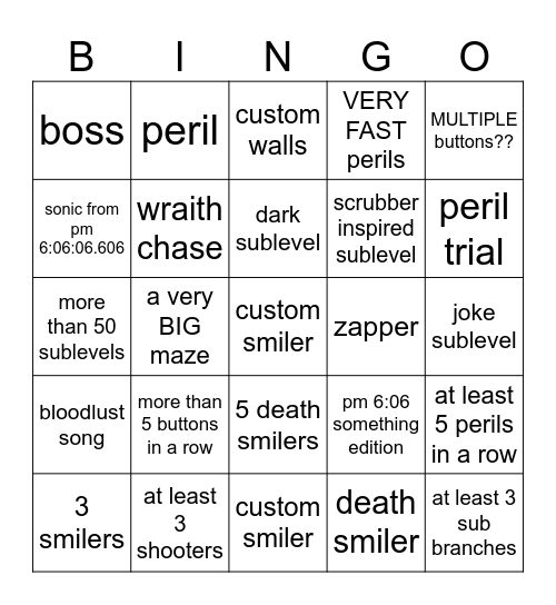 pm 6:06 build mode bingo Card
