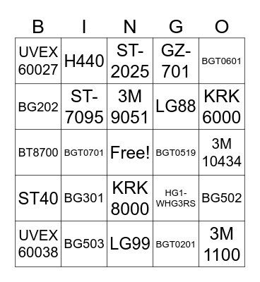 BG Safety BINGO! Bingo Card