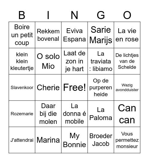 Sint Niklaaskoor Rekkem Bingo Card