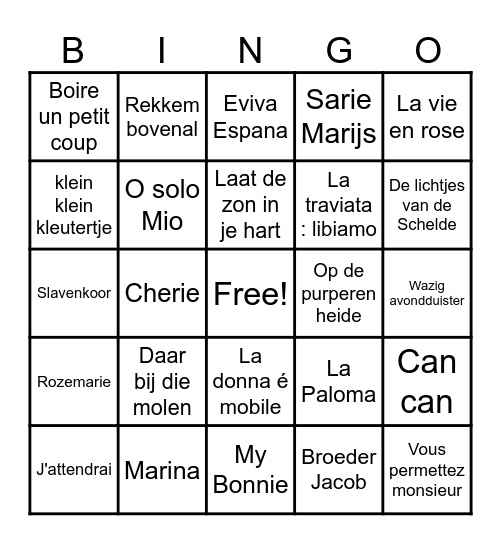 Sint Niklaaskoor Rekkem Bingo Card