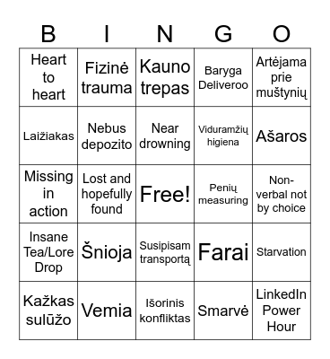 Bernų balius Bingo Card