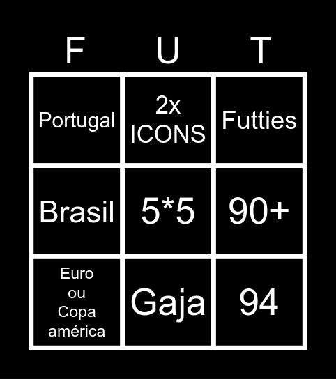 FIFA PACKS Bingo Card