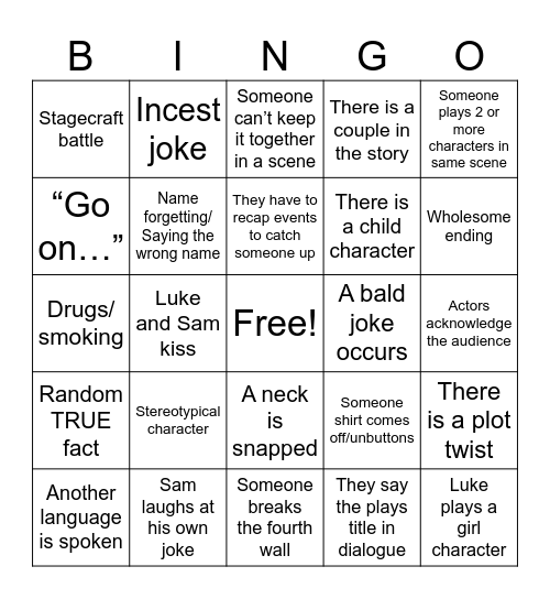 SFTH longform bingo!! [ch] Bingo Card