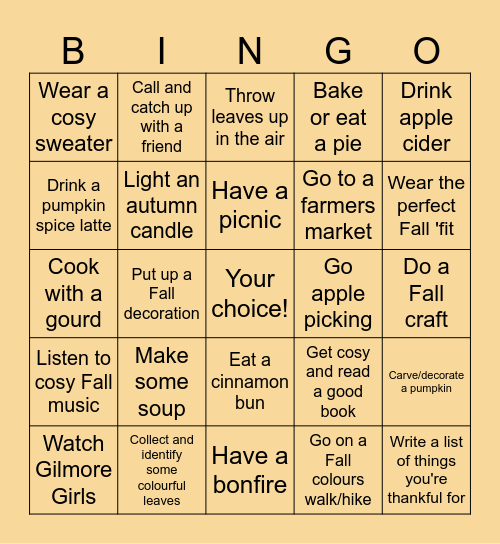 Fall 2024 Bingo Card