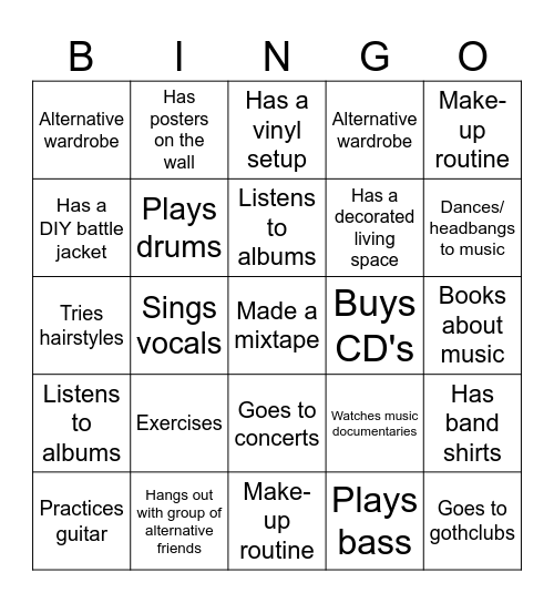 Free time bingo Card