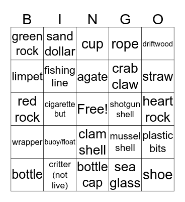 What Belongs on the Beach? Bingo Card
