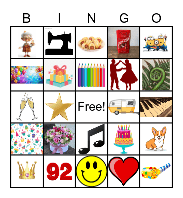 Elaine's Birthday Bingo - 1st Sept 2024 Bingo Card