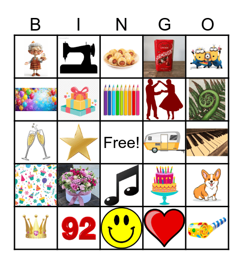 Elaine's Birthday Bingo - 1st Sept 2024 Bingo Card