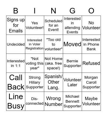 COLORADO DEMOCRATS BINGO! Bingo Card