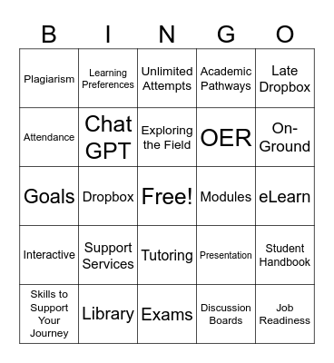 Syllabus Bingo Card