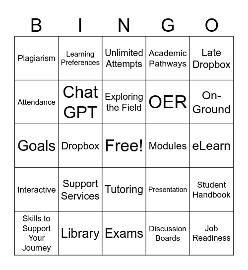 Syllabus Bingo Card