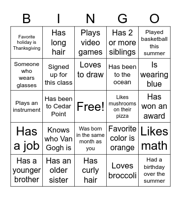 Digital Art Human Bingo Card