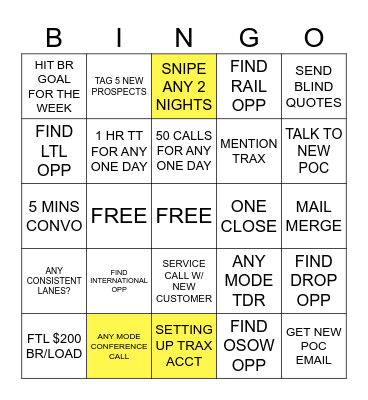 PROSPECTING/ACCT PEN Bingo Card