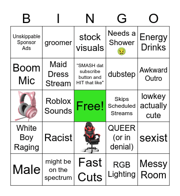 Gaming Youtuber Bingo Card