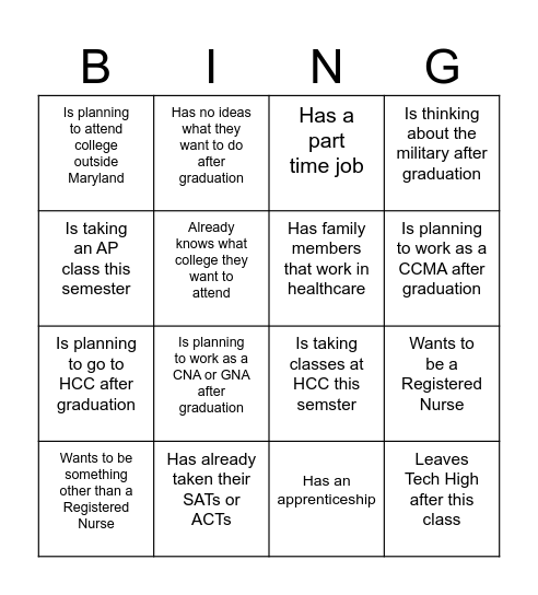 Find Someone Who... Bingo Card