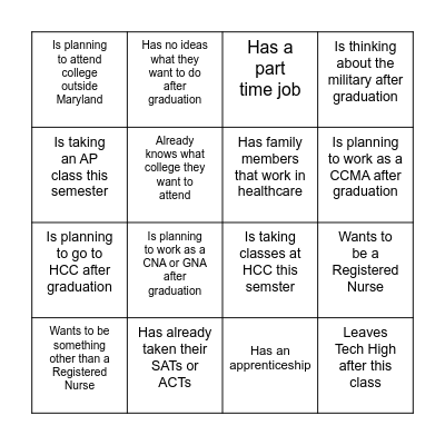 Find Someone Who... Bingo Card