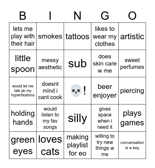 are u izzy’s type? Bingo Card